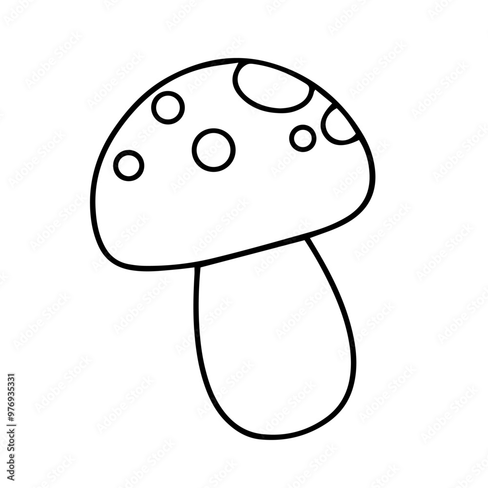 vector outline drawing of a fly agaric. children's coloring page with a drawing of a mushroom vector outline drawing of a fly agaric. children's coloring page with a drawing of a mushroom