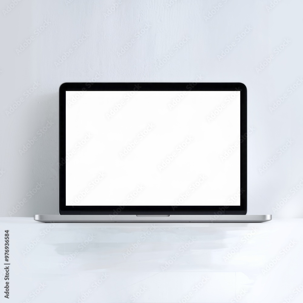 Blank Laptop Screen mockup on Office Desk Blank Laptop Screen mockup on Office Desk