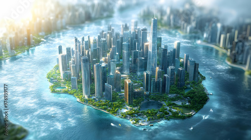 A miniature city on an isla...