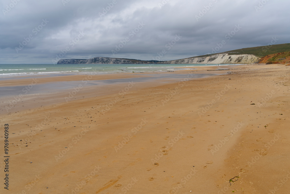 Wide sweeping sands of Compton Bay on the Isle of Wight. Wide sweeping sands of Compton Bay on the Isle of Wight.