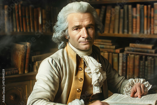 Rousseau, Jean-Jacques French-Swiss philosopher, writer and thinker of the Enlightenment. A man in a wig and suit.
