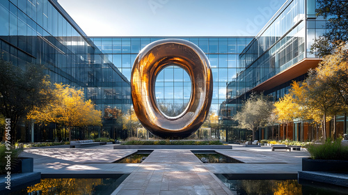 A modern, abstract sculptur...
