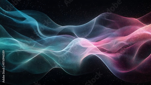 Abstract Wavy Lines with Sparkling Background