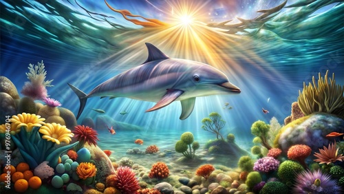 a dolphin animal nature beautiful background photo