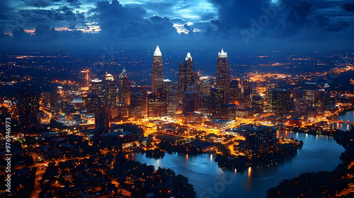 A panoramic aerial view of ...