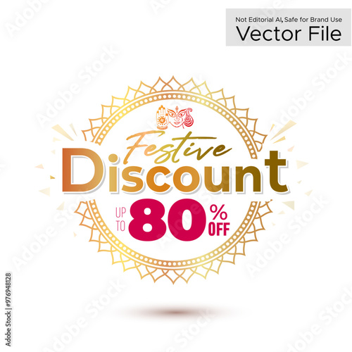 Indian festival Dhanteras, Navratri, Diwali and Durga Puja Festive discount, offer, sale, shopping concept. Golden, luxury, ornament, vintage design.