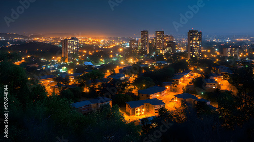 A panoramic view of a city ...