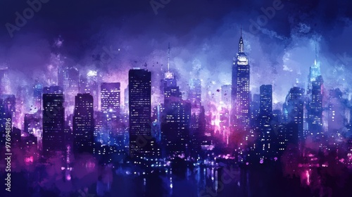 Mesmerizing Metropolis: Neon Cityscape in Vibrant Hues