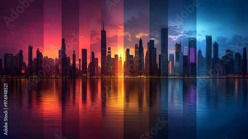 A panoramic view of a city ...