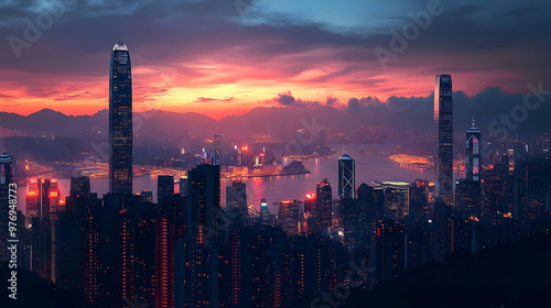 A panoramic view of a city ...