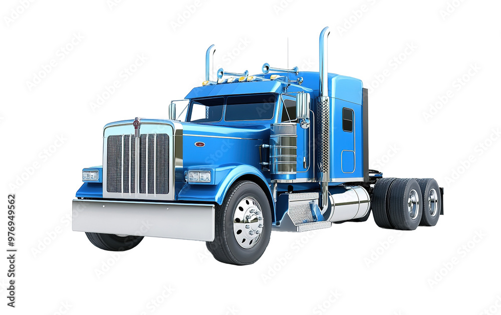 Full blue truck on transparent background, png Full blue truck on transparent background, png