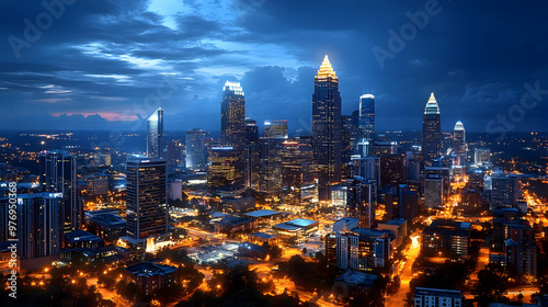 A panoramic view of a city ...