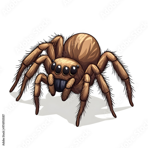 Adorable Cartoon Spider with Googly Eyes and Furry Legs on White Background photo