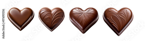 Delicious chocolate hearts, perfect for gifting or indulging. Ideal for Valentine's Day or romantic occasions. photo