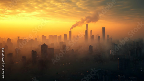 A panoramic view of a city ...