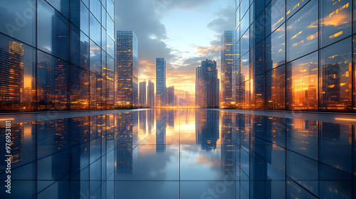 A panoramic view of a city ...
