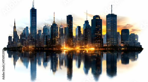 A panoramic view of a city ...