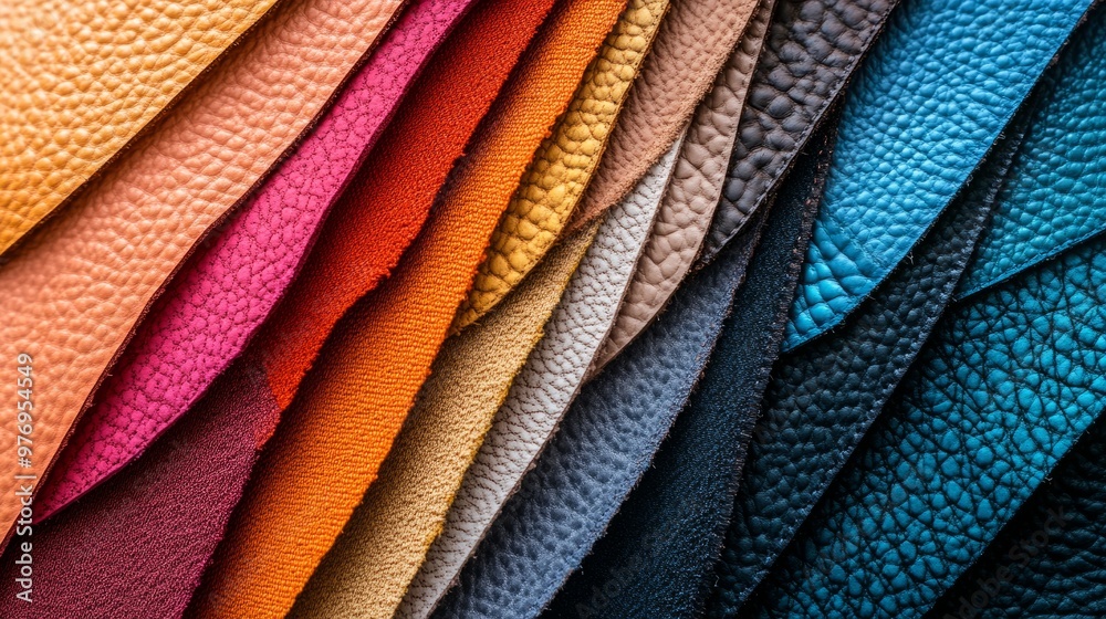 Color samples of different fabrics and leather in the colors of interior design Color samples of different fabrics and leather in the colors of interior design