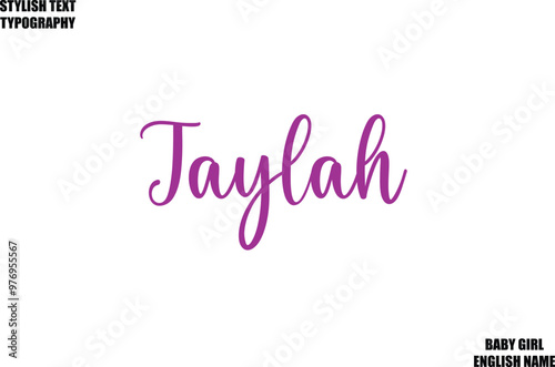 Fotografi Baby Girl Name Stylish Cursive Text Typography  Jaylah