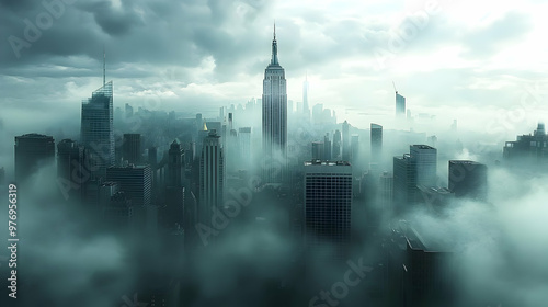 A panoramic view of a city ...