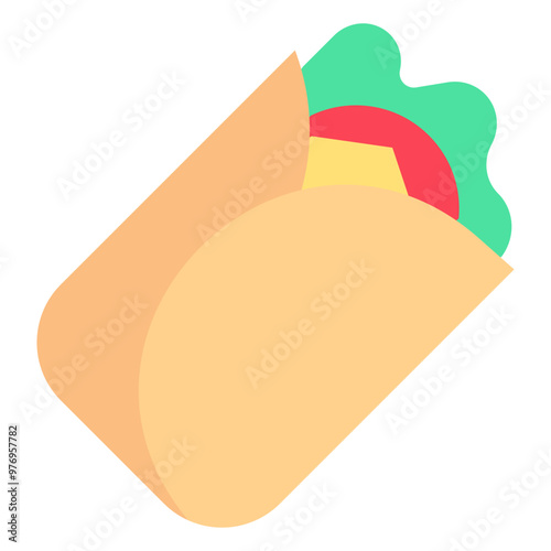 burrito flat vector icon