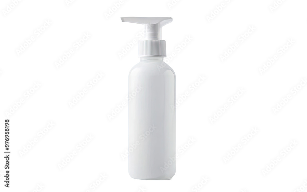 Empty plastic bottle with pump on transparent background, png Empty plastic bottle with pump on transparent background, png
