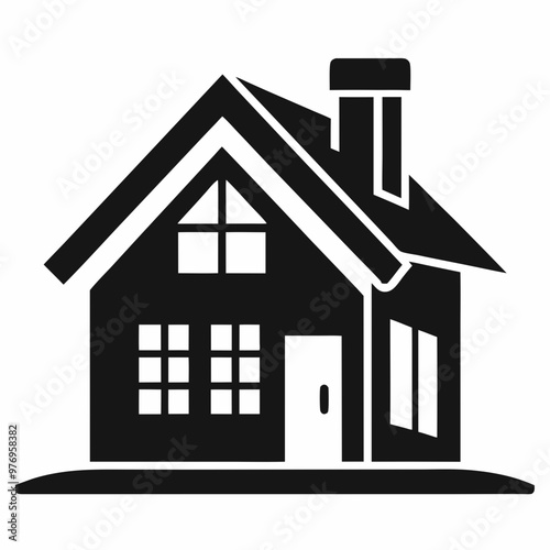 House silhouette vector illustration on white background