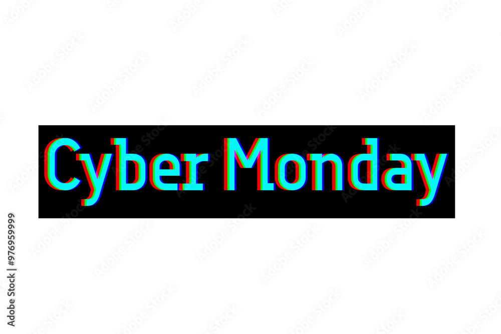Colorful inscription Cyber Monday on black background. Illustration Colorful inscription Cyber Monday on black background. Illustration