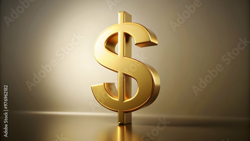 Golden dollar sign symbolizing wealth and success, money, finance, investment, riches, prosperity, luxury, cash, currency