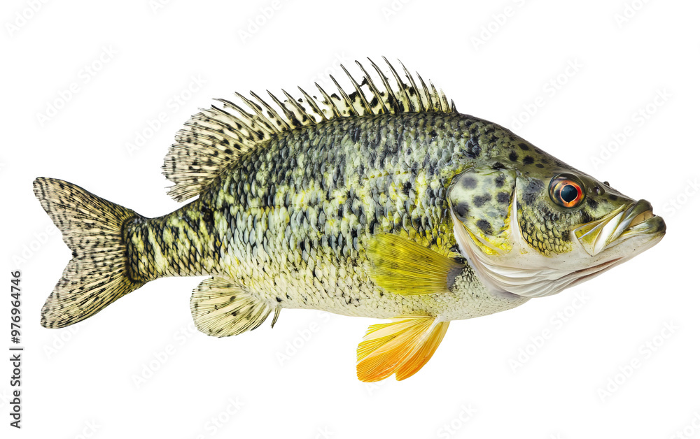 Fishing crappie fish on transparent background, png	