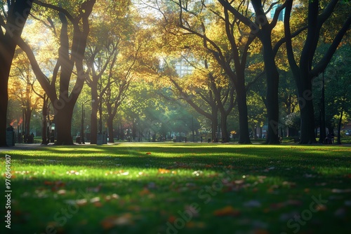 City park in sunlight