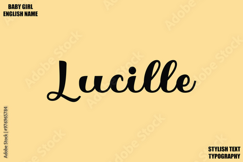 Bild auf Leinwand Baby Girl Name Stylish Cursive Text Typography  Lucille