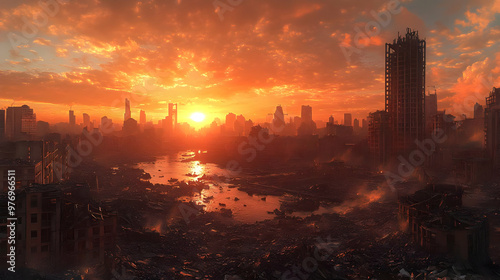 A post-apocalyptic cityscap...