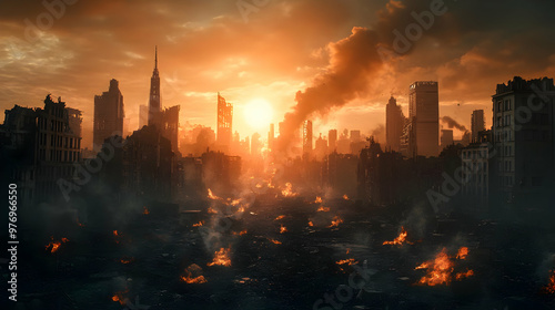 A post-apocalyptic cityscap...
