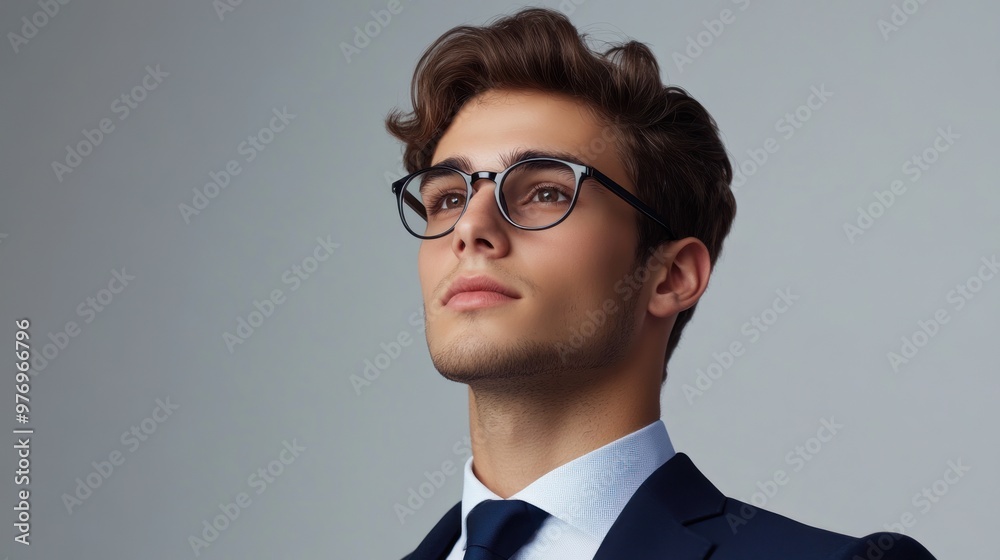 Portrait of a Handsome Man with Glasses Portrait of a Handsome Man with Glasses