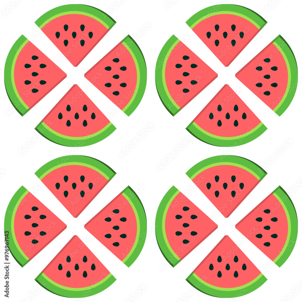 watermelon slice pattern in white background