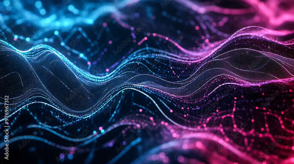 Obraz premium Abstract background of digital data that shows the technological processes of science and education