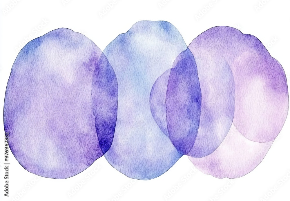 A blue abstract watercolor background on paper is painted with a brush. A blue abstract watercolor background on paper is painted with a brush.