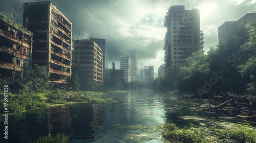 A river flows through a rui...