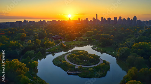 A scenic aerial view of a p...