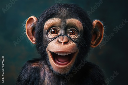 Funny Comic Monkey with a Mischievous Expression