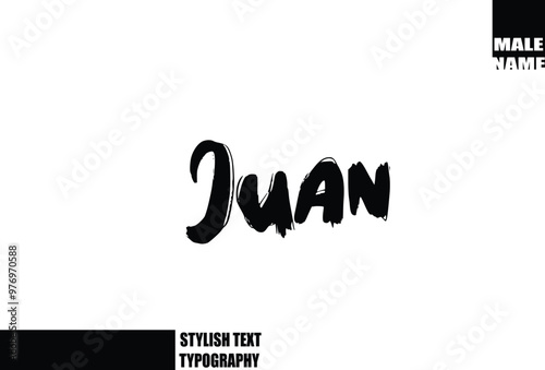 Juan. Baby Boy Name In Bold Grunge And Rough Typography Brush Text