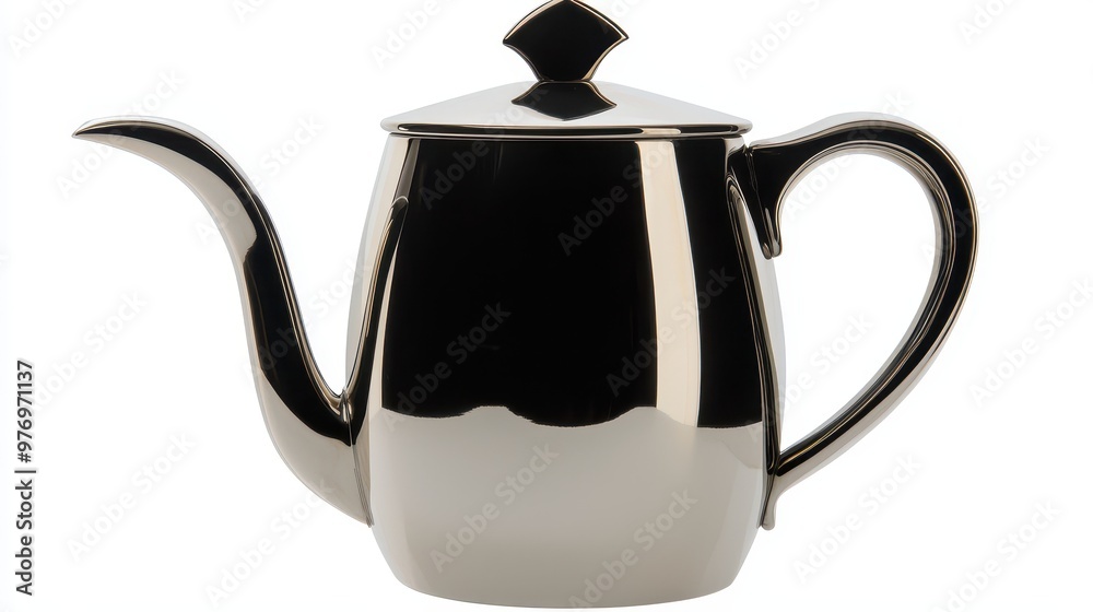 Silver Teapot Isolated on White Background Silver Teapot Isolated on White Background