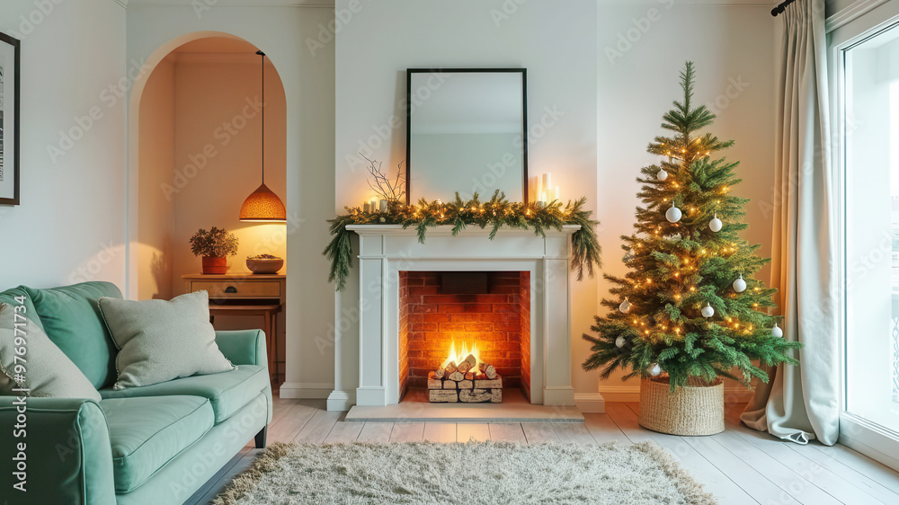 Cozy christmas room with copy space Cozy christmas room with copy space