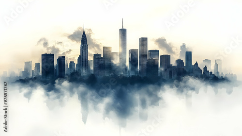 A silhouette of a modern ci...