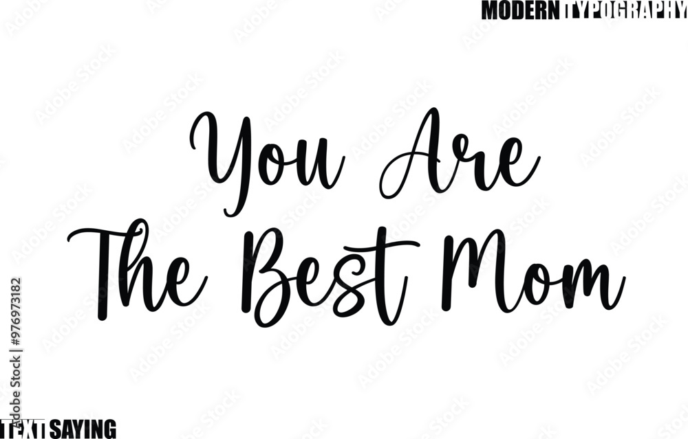 Fototapeta premium Text Saying In Modern Typography You Are The Best Mom
