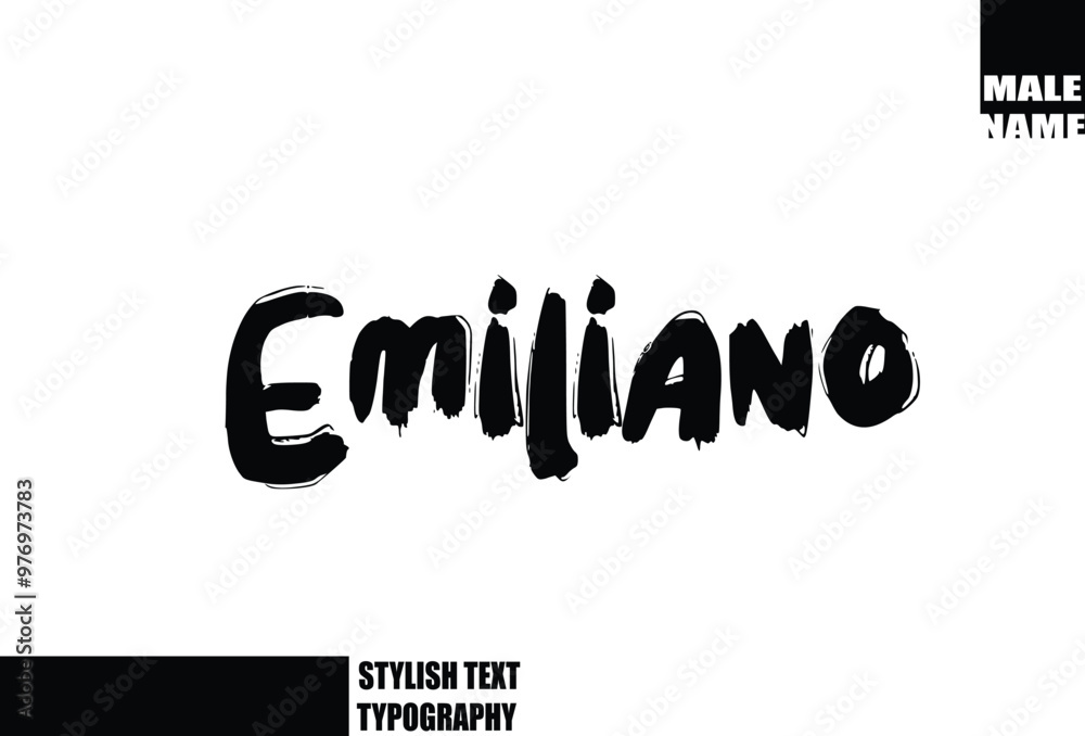Emiliano Baby Boy Name In Bold Grunge And Rough Typography Brush Text Emiliano Baby Boy Name In Bold Grunge And Rough Typography Brush Text