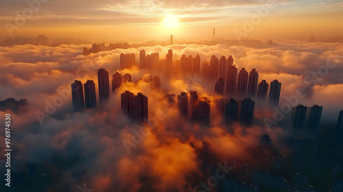 A stunning aerial view of a...