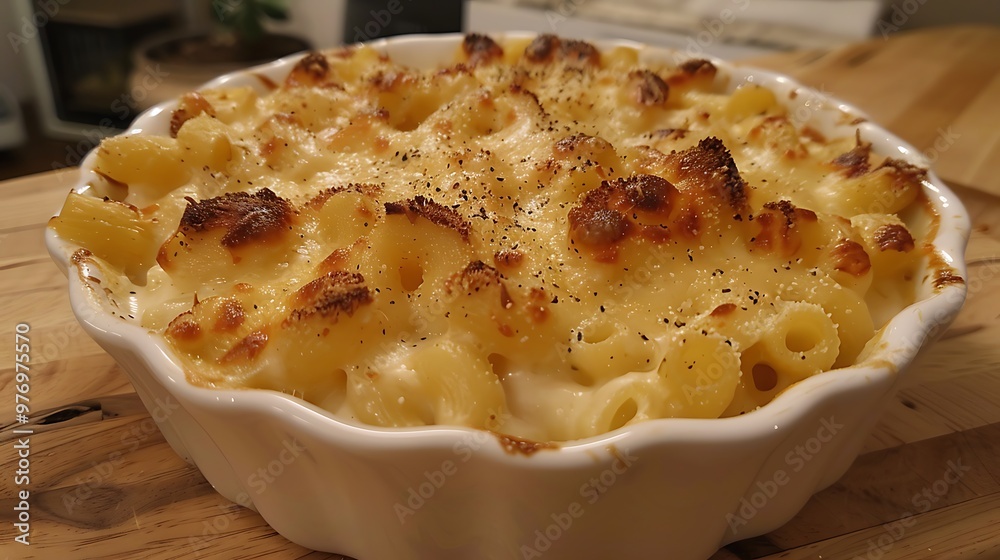 Cheese and macaroni baked