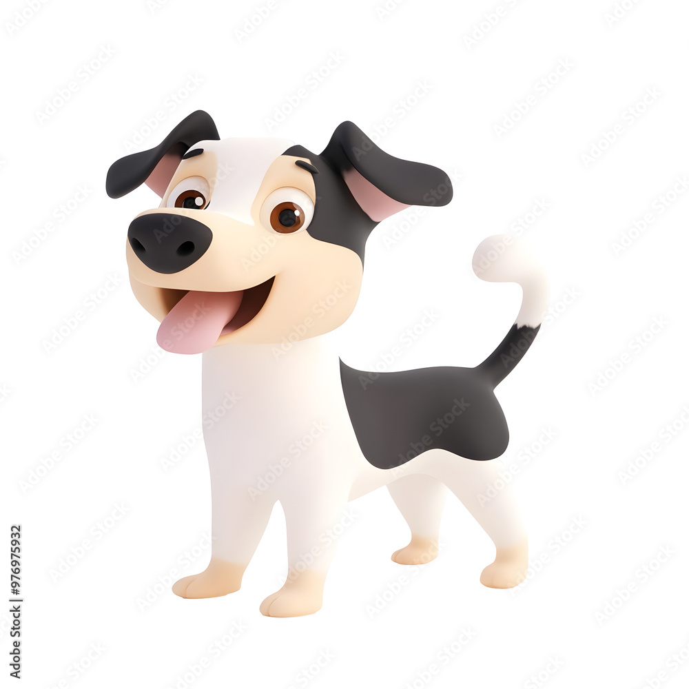 Playful and Happy 3D Rendered Border Collie Pup with Wagging Tail on Pastel Colored Background Playful and Happy 3D Rendered Border Collie Pup with Wagging Tail on Pastel Colored Background